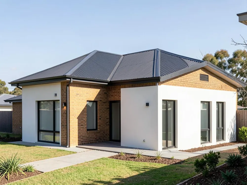 Contemporary completed residential build